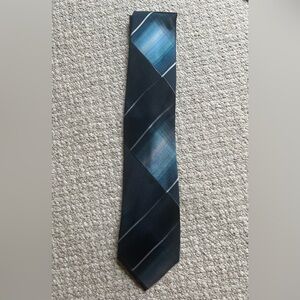 Kenneth Cole Striped Blue and Black Tie